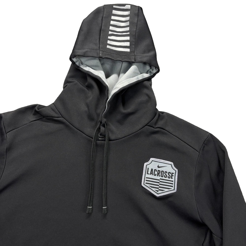 Nike Lacrosse Therma-Fit Hoodie Mens Large Black Performance Active Sports